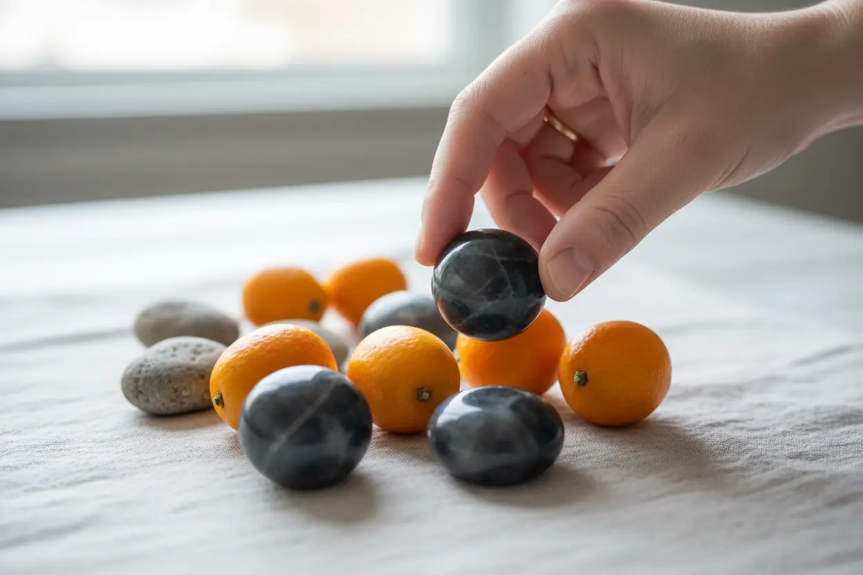 Mãos escolhendo um objeto, simbolizando o Essencialismo