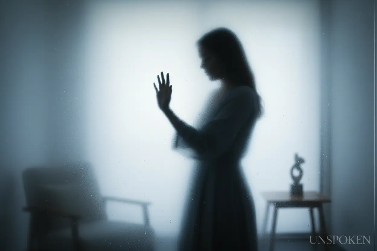 Silhueta de mulher pensando em segredos