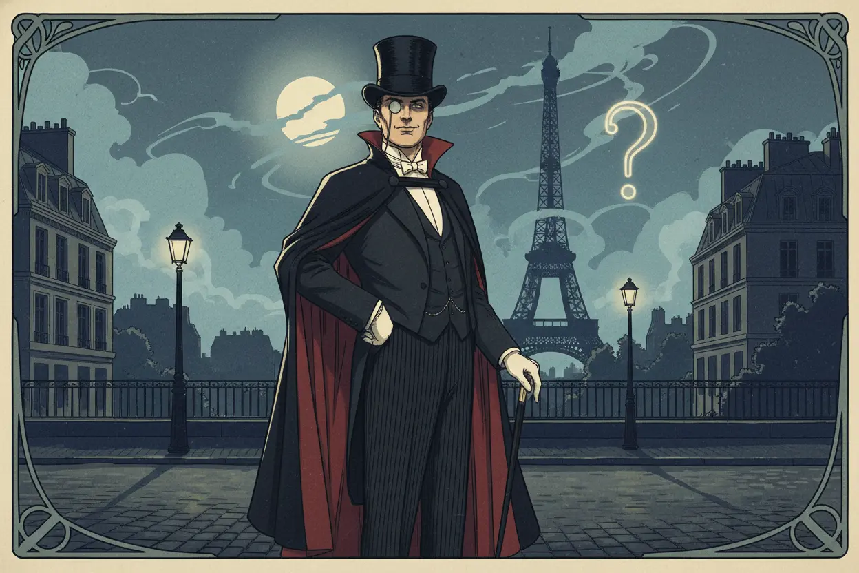 Ilustração de Arsène Lupin em Paris