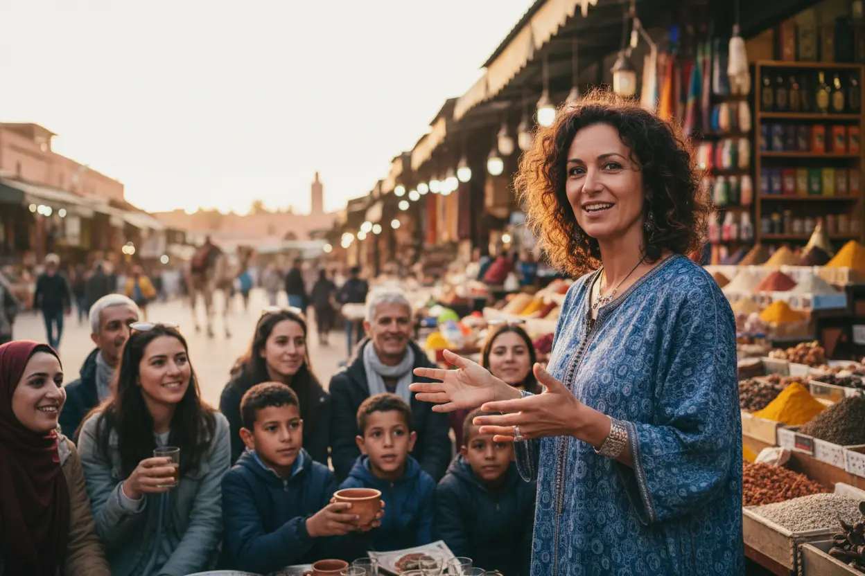 Pessoa conversando fluentemente em um idioma estrangeiro.