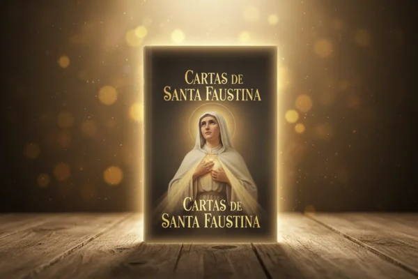 Capa do livro Cartas de Santa Faustina com luz espiritual