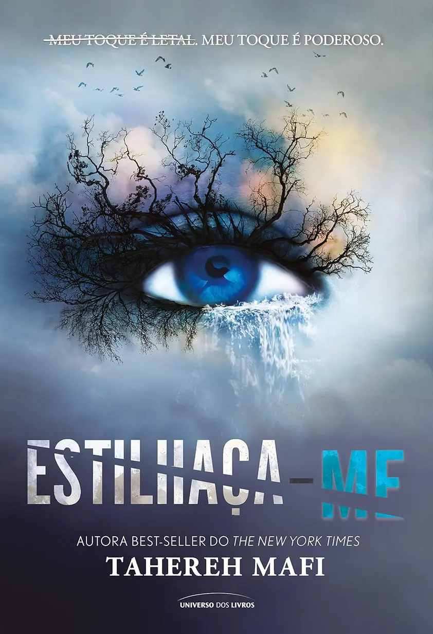 Livro Estilhaça-me sendo lido, mãos, ambiente de leitura