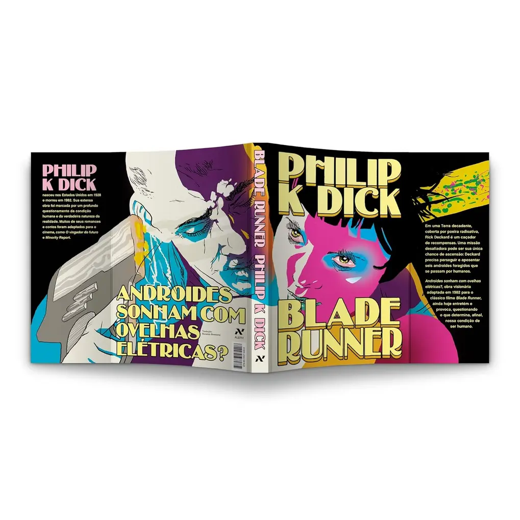 Lombada e contracapa do livro Blade Runner: Androides sonham com ovelhas elétricas?
