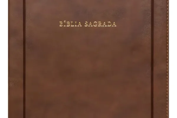 Bíblia Sagrada Slim NVI Letra Grande com capa em Couro Soft marrom barroca
