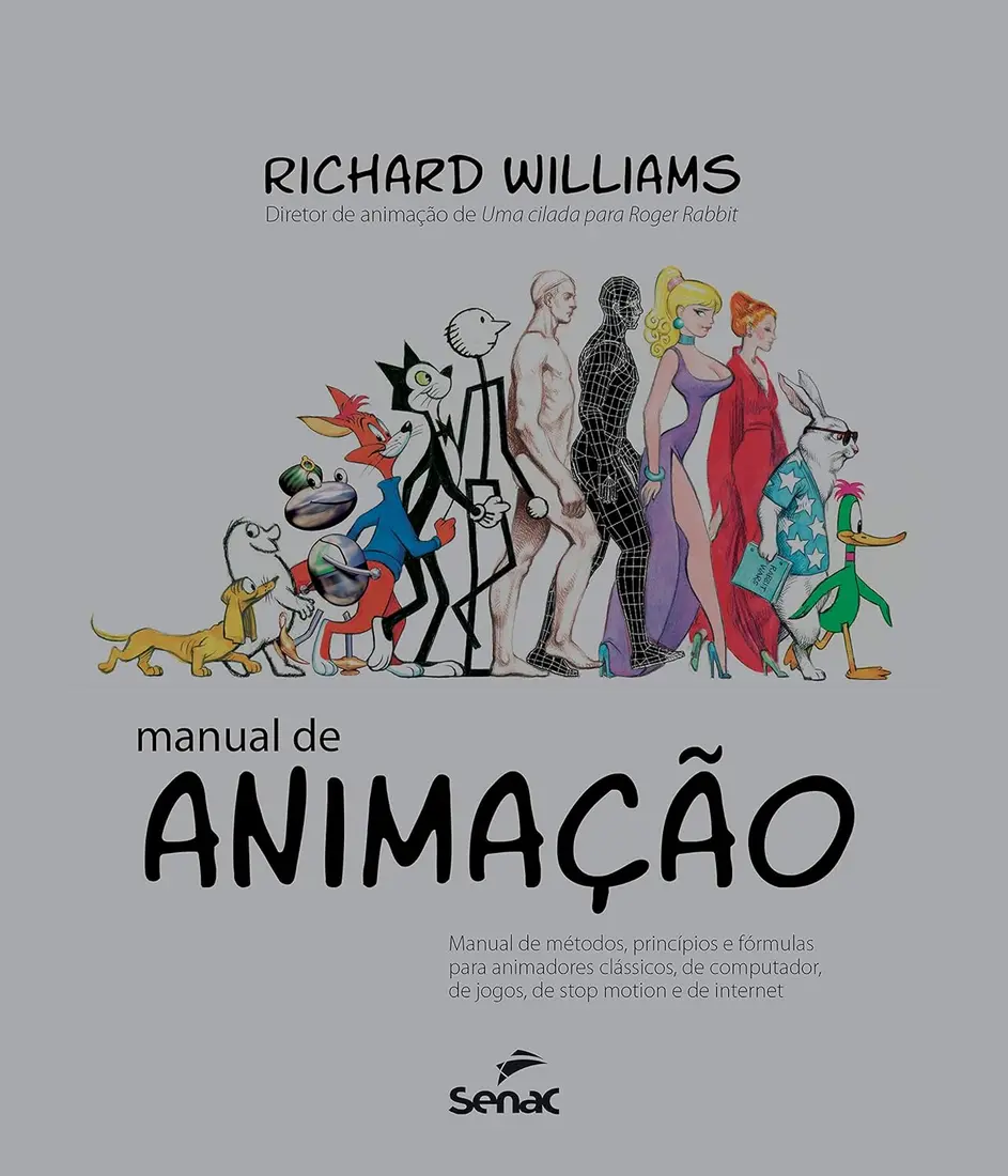 Detalhe da capa dura e lombada do livro Manual de Animação de Richard Williams.