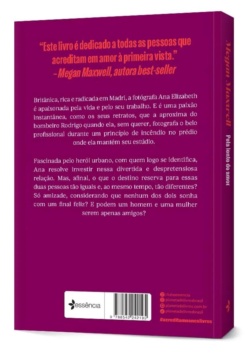 Detalhe da capa e lombada do livro Pela lente do amor