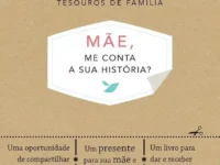 Capa dura do livro "Mãe, me conta a sua história? (Tesouros de família)" com ilustrações florais.