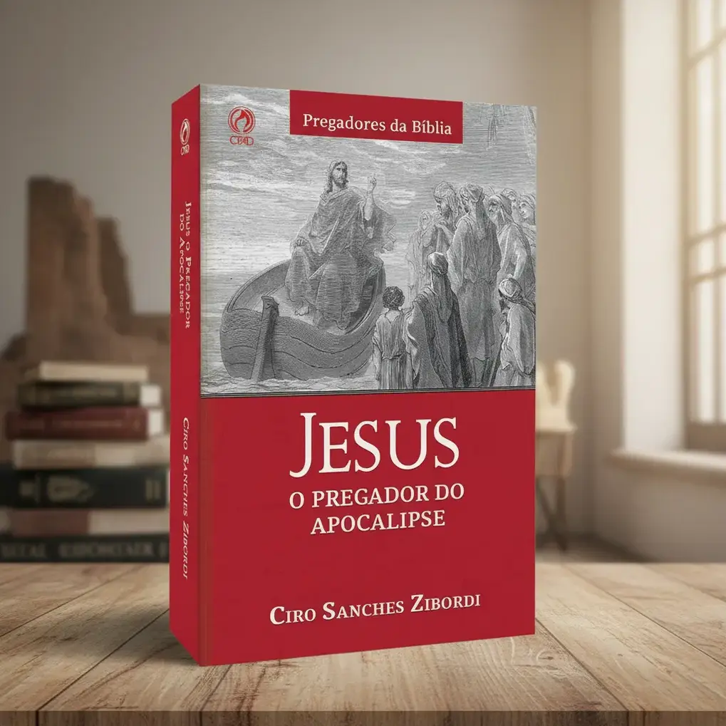 Livro Jesus O Pregador Do Apocalipse aberto, mostrando o conteúdo das páginas.